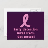 Carte Postale Détection Précoce Sauvons Des Vies Testez! (Devant / Derrière)