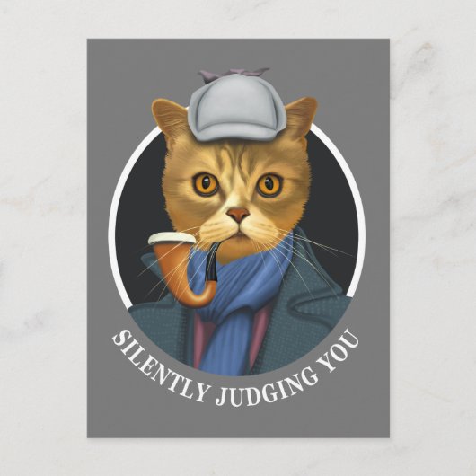 Carte Postale Détective Cat - Vous Jugez Silencieusement (Devant)