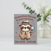 Carte Postale "Detective Sloth" Sloth Private Eye (Debout devant)
