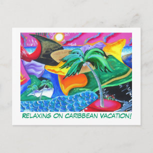 Carte postale - Détente sur des vacances aux Caraï