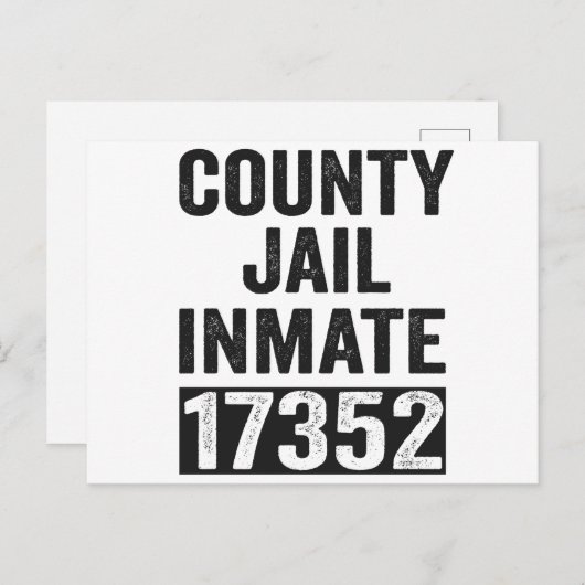 Carte Postale Détenu 17352 de la prison de comté Halloween drôle (Devant / Derrière)