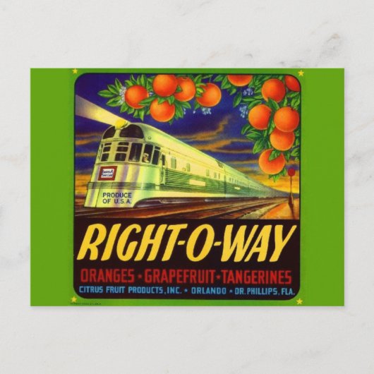 Carte postale d'étiquette de caisse de fruits et l (Devant)