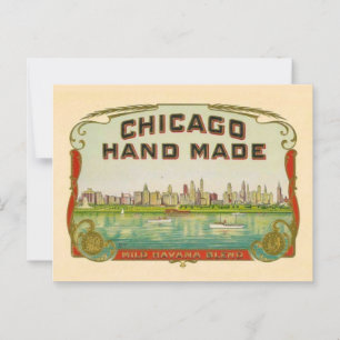 Carte postale d'étiquette de cigare vintage de Chi