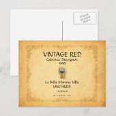 Carte postale d'étiquette de vin ! (Devant / Derrière)