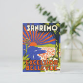 carte postale d'étiquette d'hôtel de sanremo (Debout devant)