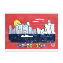 Detroit Le Moteur City Skyline Licence Plate-forme