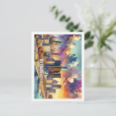 Carte Postale Detroit Michigan USA Famous Place aquarelle (Debout devant)