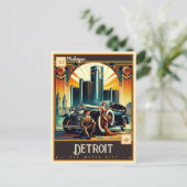 Carte Postale Detroit, Michigan | VINTAGE (Debout devant)