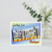 Carte postale Detroit, Michigan Vintage Big Letter (Debout devant)