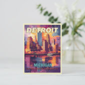Carte Postale Detroit, Michigan | Vintage voyage (Debout devant)