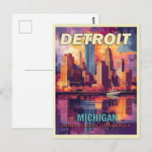 Carte Postale Detroit, Michigan | Vintage voyage (Devant / Derrière)