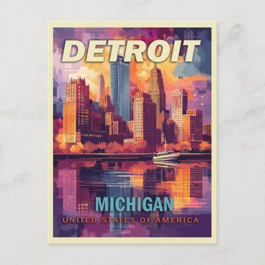 Carte Postale Detroit, Michigan | Vintage voyage (Devant)