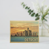 Carte postale Detroit Vintage voyage du Michigan (Debout devant)