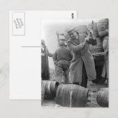 Carte Postale Détruire des fûts de bière, 1924 (Devant / Derrière)
