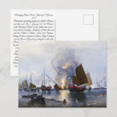 Carte Postale Détruire les joncs de guerre chinois 1843 (Devant / Derrière)