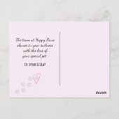 Carte Postale Deuil d'animal de compagnie à carreaux roses de la (Dos)