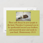 Carte postale Deutéronome 15:11 (Devant / Derrière)