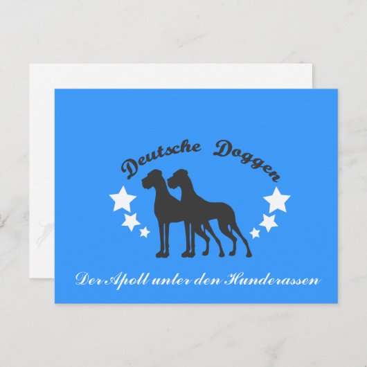 Carte Postale Deutsche Doggen (Devant / Derrière)