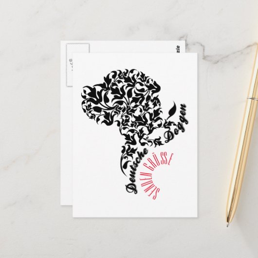 Carte Postale Deutsche Doggen senden Grüße (Devant/Arrière en situation)