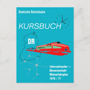 Carte Postale Deutsche Reichsbahn Kursbuchdesign