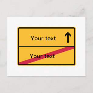 Carte Postale Deutsches Ortsschild, Ortsausfahrt