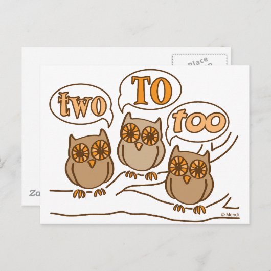 Carte Postale Deux à trop (Devant / Derrière)