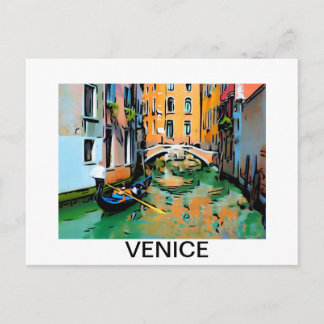 Carte Postale Deux amoureux dans une gondole de Venise, Italie.