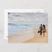 Carte Postale deux amoureux sur la plage (Devant / Derrière)