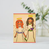 Carte Postale deux anges - art de Rosebeth (Debout devant)