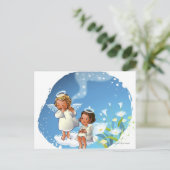 Carte Postale Deux anges assis sur les nuages (Debout devant)