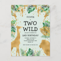 Deux Anniversaire Sauvage 2 Ans Fête Thème Safari