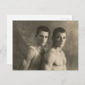 Carte Postale Deux athlètes (Devant / Derrière)