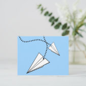 Carte Postale Deux avions en papier (Debout devant)