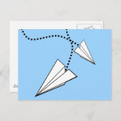 Carte Postale Deux avions en papier (Devant / Derrière)