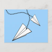 Carte Postale Deux avions en papier (Devant)