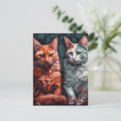 Carte Postale Deux Beaux Chats (Debout devant)