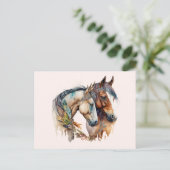 Carte Postale Deux beaux chevaux Boho occidental (Debout devant)