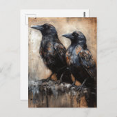 Carte Postale Deux beaux corbeaux (Devant / Derrière)