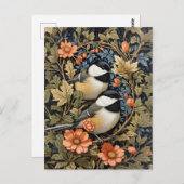 Carte Postale Deux Beaux Pickadee Noirs (Devant / Derrière)