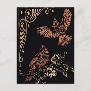 Carte Postale Deux cardinaux rouges