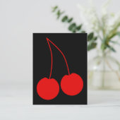 Carte Postale Deux Cerises Rouges. (Debout devant)