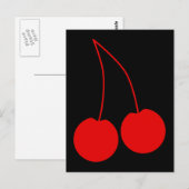 Carte Postale Deux Cerises Rouges. (Devant / Derrière)