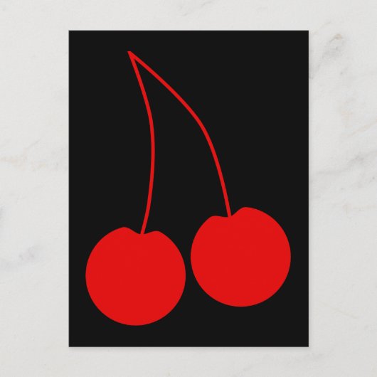 Carte Postale Deux Cerises Rouges. (Devant)