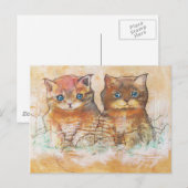 Carte Postale Deux chatons (Devant / Derrière)
