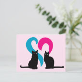 Carte Postale Deux chats amoureux (Debout devant)