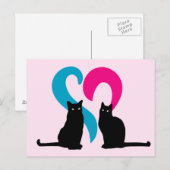 Carte Postale Deux chats amoureux (Devant / Derrière)
