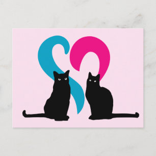 Carte Postale Deux chats amoureux