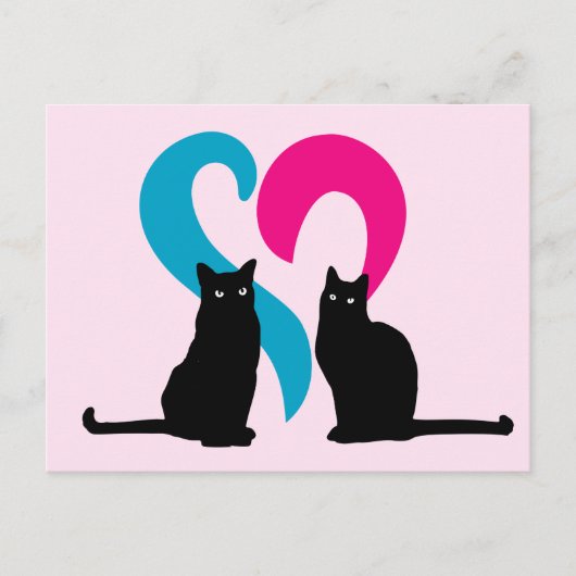 Carte Postale Deux chats amoureux (Devant)