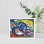 Carte Postale Deux chats Blue Yellow Franz Marc (Debout devant)