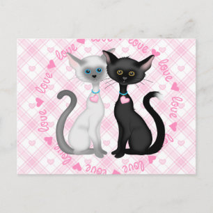 Carte Postale Deux chats mignons en amour